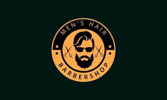 male hairstyle for haircut logo vector