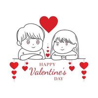 Happy Valentine's Day beautiful card typography poster Pro Vector