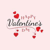 Happy Valentine's Day Lettering For holiday greeting card, poster, banner Free vector