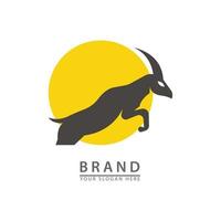 icono del logotipo de ejecución de ciervos. ilustración vectorial abstracto plano. vector