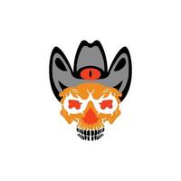 scary cowboy skull vector