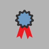 medal blue ribbon icon logo vector