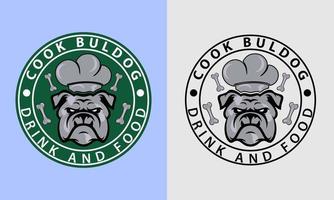 vector bulldog chef hat logo