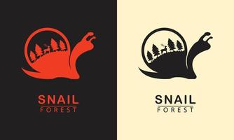 vector snail with forest shell for logo icon