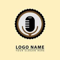 vector podcast studio logo icon.