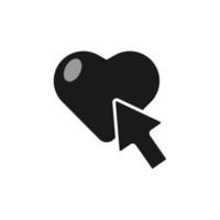 black heart balloon and button logo icon vector