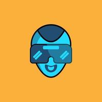 virtual game glasses face vector illustration