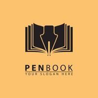 pen combination book logo vector