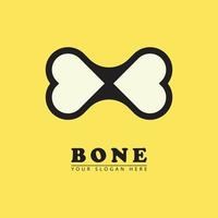 Bone with love symbol logo icon vector