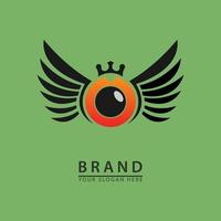 Winged camera eye icon logo vector