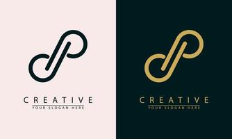 letter jp minimal initials logo vector