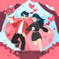Happy Couple on Valentines Day vector