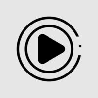circle video player simple icon logo vector