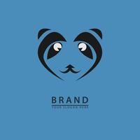 icono de logotipo de ilustración de cara de oso triste vector