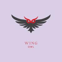 Fluffy wings owl logo vector