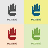 hand vector and color logo icon.