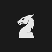 horse head forming a figure of two logo icon. vector