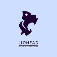 Angry Lion Head Logo Icon Design vector