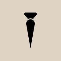 Simple black long work tie logo icon vector