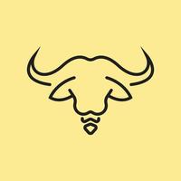 Buffalo head icon logo vector