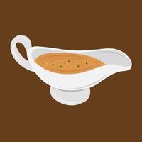 Mushroom gravy sauce vector illustration for graphic design and decorative element