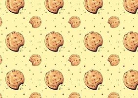 Pattern cookie. Chocolate chip cookie. Cookies with chocolate drops vector