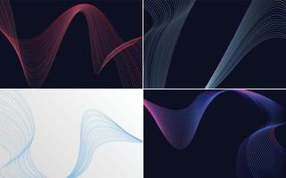 Collection of geometric minimal lines pattern set vector