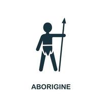 icono aborigen de la colección de australia. icono aborigen de línea simple para plantillas, diseño web e infografía vector