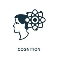 Cognition icon. Creative simple design from artificial intelligence icons collection. Filled cognition icon for infographics and banner vector