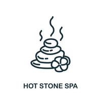 icono de spa de piedra caliente de la colección de medicina alternativa. icono de spa de piedra caliente de línea simple para plantillas, diseño web e infografía vector