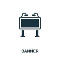 Banner icon. Monochrome simple element from civil rights collection. Creative Banner icon for web design, templates, infographics and more vector