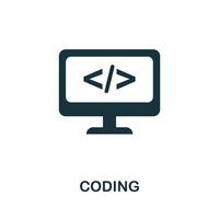 Coding icon. Simple illustration from creative package collection. Creative Coding icon for web design, templates, infographics and more vector