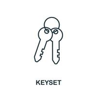 Keyset icon from cyber security collection. Simple line Keyset icon for templates, web design and infographics vector