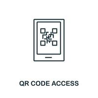 icono de acceso al código qr de la colección de seguridad cibernética. icono de acceso de código qr de línea simple para plantillas, diseño web e infografía vector