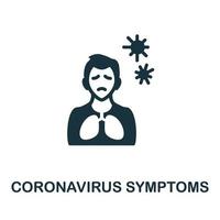 icono de síntomas de coronavirus. elemento simple monocromático de la colección de síntomas de coronavirus. icono creativo de síntomas de coronavirus para diseño web, plantillas, infografías y más vector