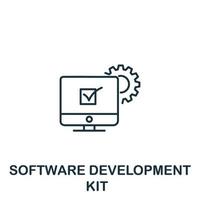 icono del kit de desarrollo de software de la colección de servicio al cliente. símbolo de kit de desarrollo de software de elemento de línea simple para plantillas, diseño web e infografía vector