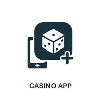 icono de la aplicación de casino. elemento simple de la colección del casino. icono de aplicación de casino creativo para diseño web, plantillas, infografías y más vector