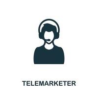 Telemarketer icon. Monochrome simple element from digital service collection. Creative Telemarketer icon for web design, templates, infographics and more vector