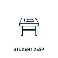 icono de escritorio de estudiante de la colección de educación. icono de escritorio de estudiante de línea simple para plantillas, diseño web e infografía vector