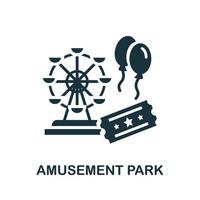 Amusement Park icon. Monochrome simple Amusement Park icon for templates, web design and infographics vector