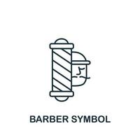 icono de símbolo de barbero de la colección de barbería. símbolo de peluquero de elemento de línea simple para plantillas, diseño web e infografía vector