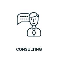 Consulting icon from business training collection. Simple line Consulting icon for templates, web design and infographics vector