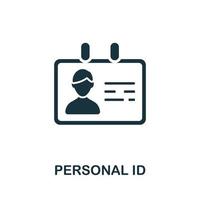 Personal Id icon. Simple illustration from digital law collection. Creative Personal Id icon for web design, templates, infographics and more vector