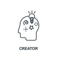 Creator icon from crowdfunding collection. Simple line Creator icon for templates, web design and infographics vector