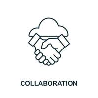 Collaboration icon from crowdfunding collection. Simple line Collaboration icon for templates, web design and infographics vector