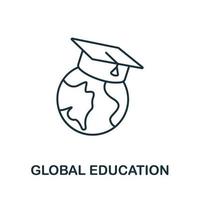 Global Education icon from education collection. Simple line Global Education icon for templates, web design and infographics vector