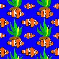 pattern with fishes vector illustration