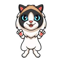 lindo, muñeca de trapo, gato, caricatura vector