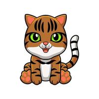 Cute bengal cat cartoon sitting vector