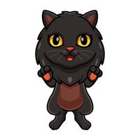 Cute black persian cat cartoon standing vector